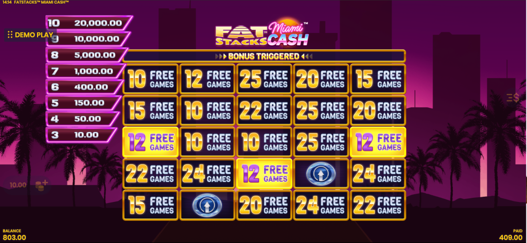 Fatstacks Miami Cash free spins pick